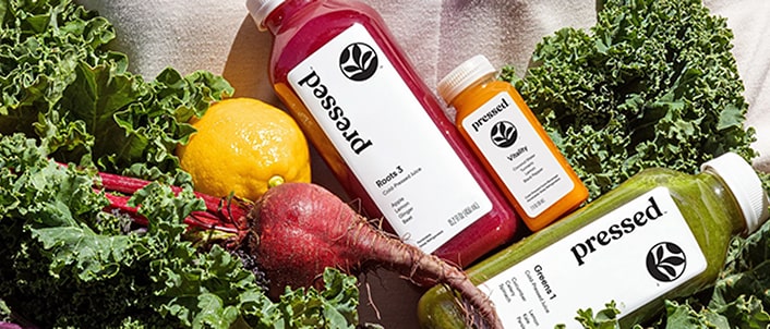 Pressed Juicery bottle display